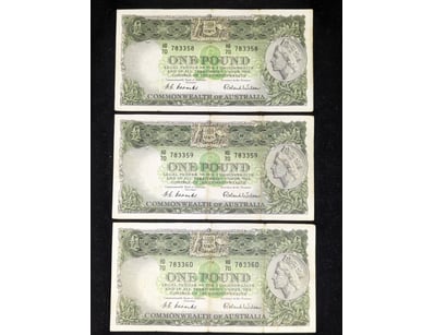 THREE CONSECUTIVE COMMONWEALTH OF AUSTRALIA ONE PO...
