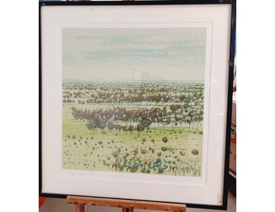 LANDSCAPE WITH TREES - WATERCOLOUR BY GLEN MELEWAR...