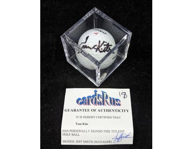 TOM KITE SIGNED GOLF BALL

Condition: Good - Ref...