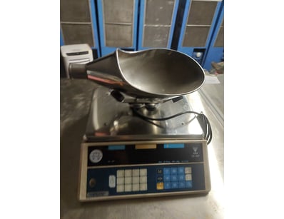 Vintage electronic kitchen scale with stainless st...