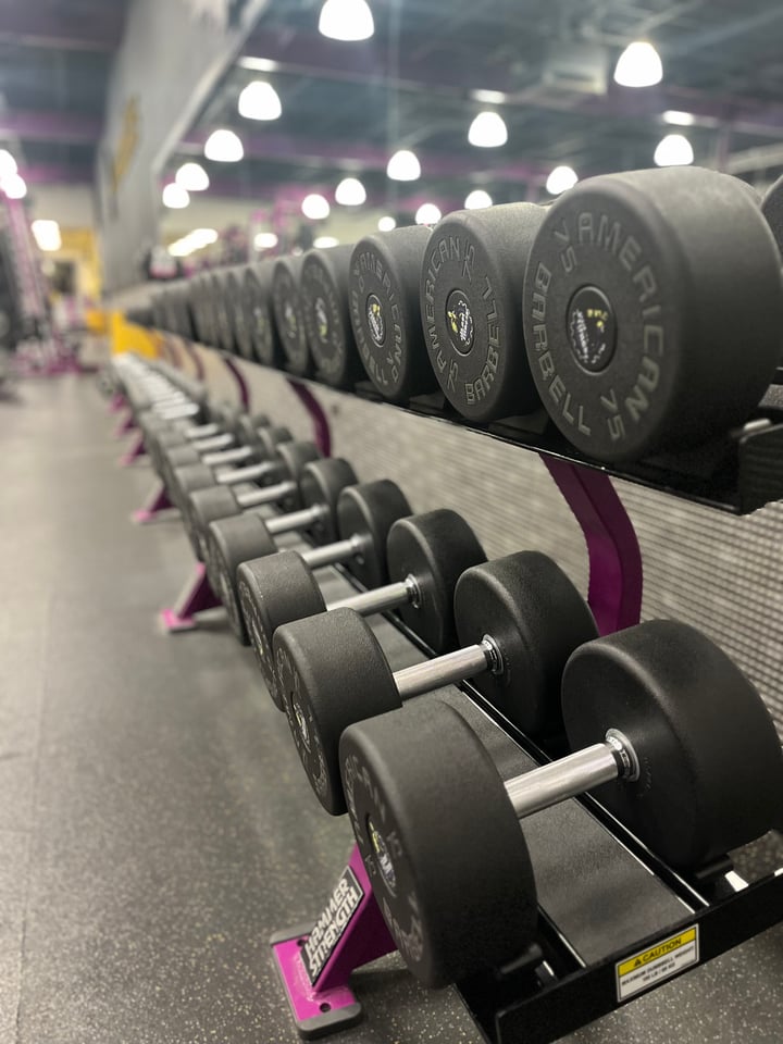Dumbbells at Planet Fitness