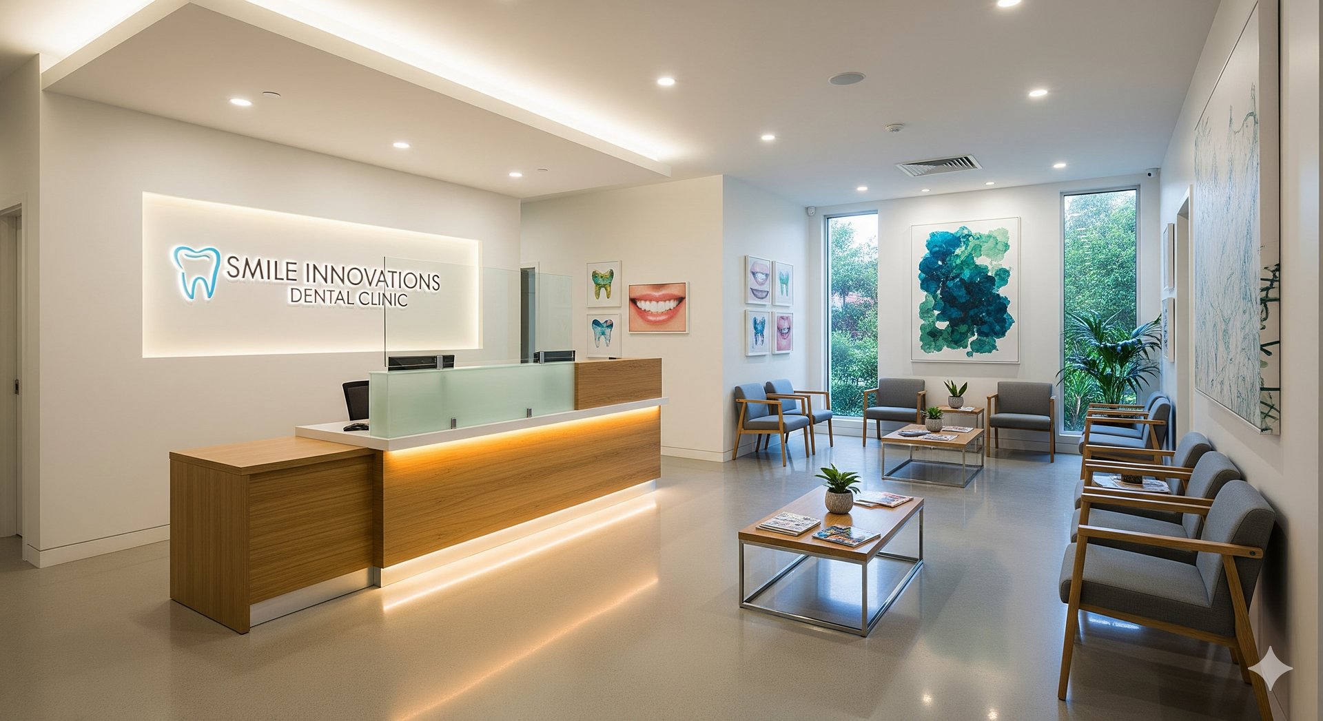 Modern dental office with natural lighting