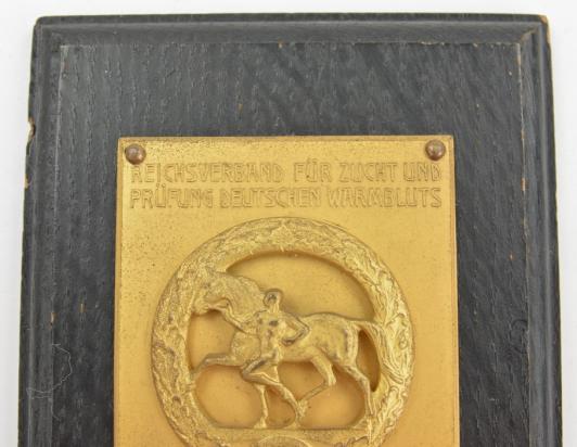 German Horse Guardian Plaque in Gold