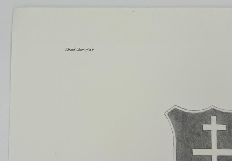 German Litho Print of LW Flight Ace 'Hans-Ulrich Rudel'