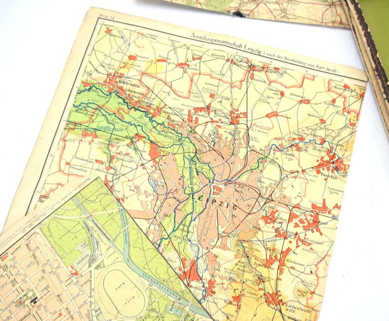 German Hitler Youth Mapcard Set 'Leipzig'