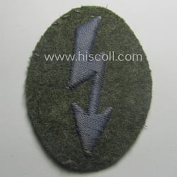 WH (Heeres) trade- and/or special-career-insignia ie. hand-embroidered 'signal-blitz'...