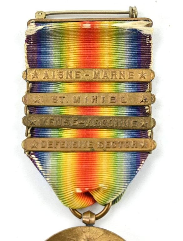 US WW1 Victory Medal with 4 Clasps