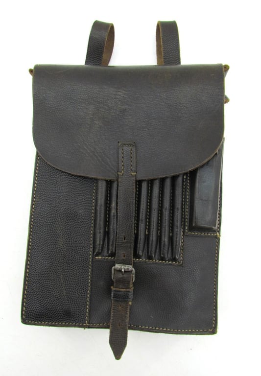 Wehrmacht Black Leather Map Case-Meldetasche