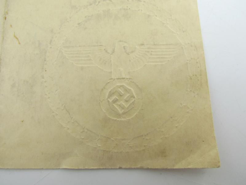Mutterkreuz (Mother Cross) Silver Award Document