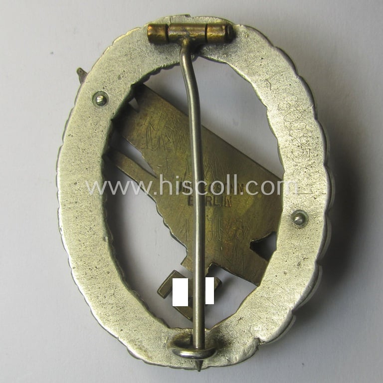 Superb - and just moderately worn! - WH (Luftwaffe) 'Fallschirmschützen-Abzeichen' by: 'Imme & Sohn' (and that shows a period-engraved name/unit-designation on its back)