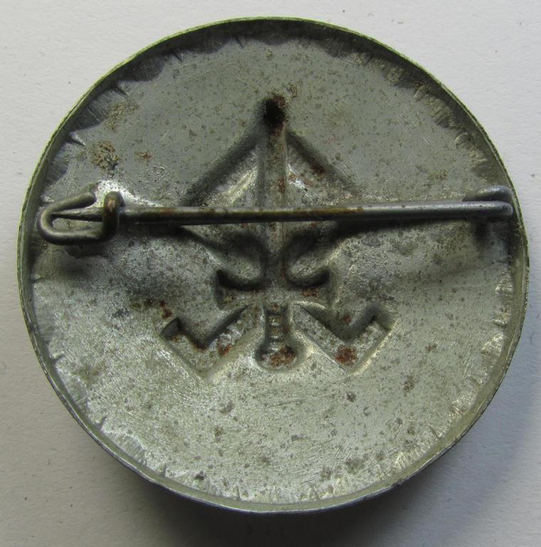 Attractive - and fairly unusually encountered! - (amongst others) Dutch volunteer-related breast-badge as was intended for members within the: 'Germanische Landdienst' being a detailed example that is only moderately used ie. worn