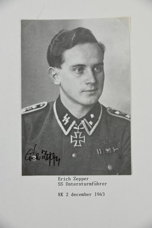 Signature of Waffen-SS KC Recipient 'Erich Zepper'