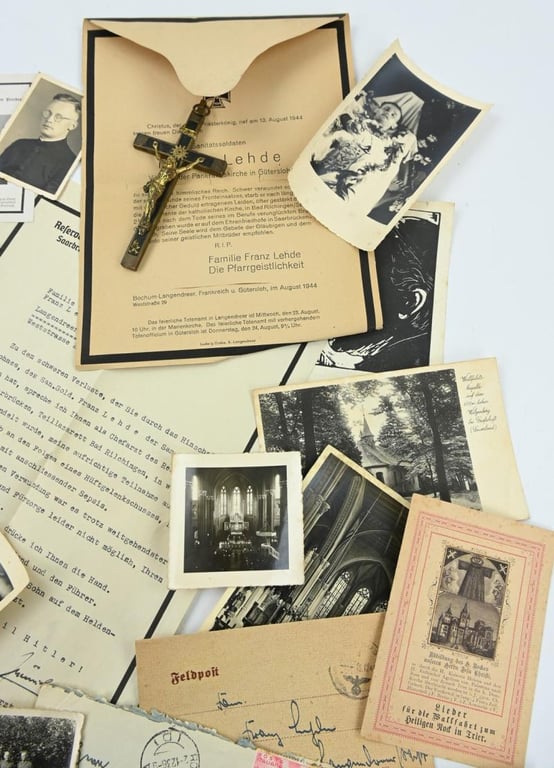 German WH Deathcard Grouping Chaplain Franz Lehde