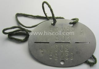 Aluminium-based, WH (LW) ie. 'Fallschirmjäger'-related ID-disc bearing the...