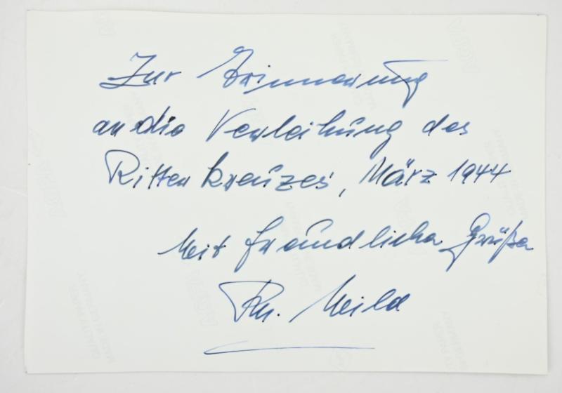 Signature of Waffen-SS Knight's Cross Recipient 'Philipp Wild'