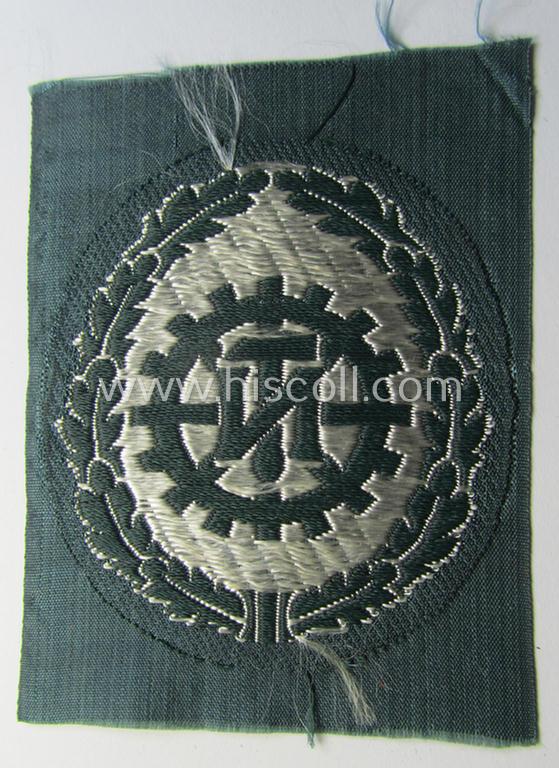 Neat, so-called: WH (Heeres) trade- ie. special-career patch as was intended for (former) 'TeNo'- (= 'Technische Nothilfe'-) staff-members, being a mint-/unissued example as was executed in 'BeVo'-weave pattern