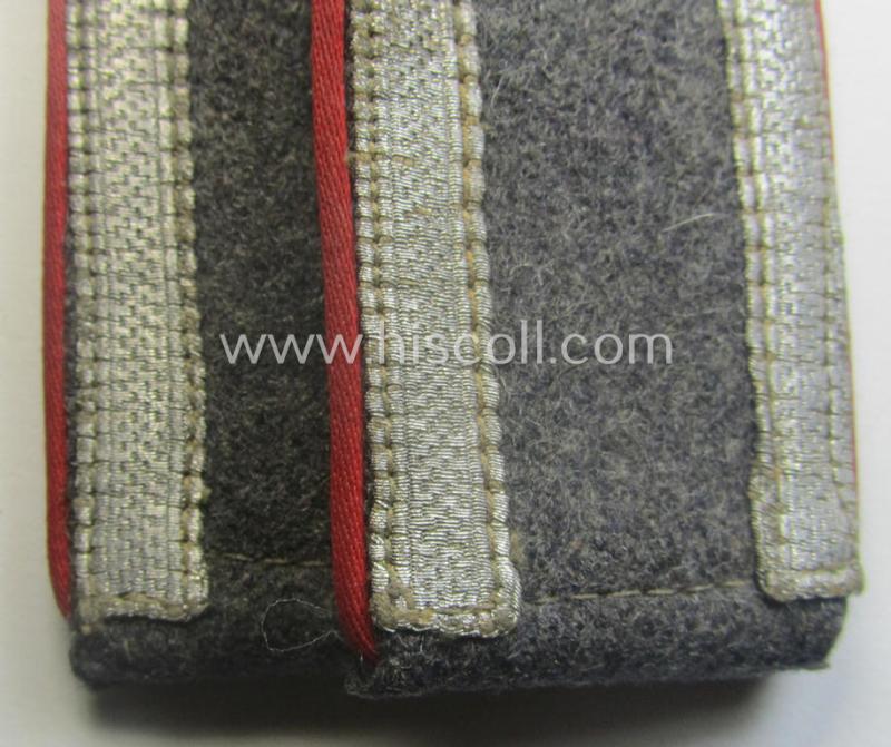 Pair of WH (Luftwaffe) NCO-type shoulderstraps as piped in the bright-red branchcolour as was intended for an: 'Uffz. o. Unterwachtmeister der Flak-Art.-Trpn.'