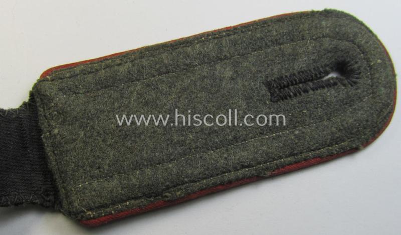 Superb - albeit regrettably single - Waffen-SS, NCO-type, mid- (ie. later-) war-period shoulderstrap (as was specifically used on the black-coloured 'wrap-around'-tunics) as was intended for usage by an: 'Unterscharführer der SS-Panzer-Truppen'