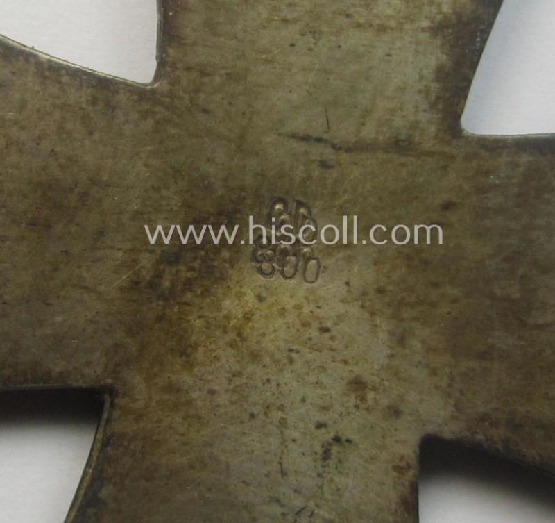 Unusually seen, WWI-period 'Eisernes Kreuz 1. Klasse' being a (typical) non-converse-shaped and genuine silver-based example that shows the unusual makers'-designation: 'C.D. 800'