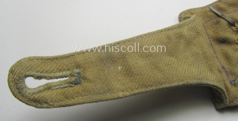 Single, WH (Kriegsmarine) 'tropical-styled', 'cyphered' NCO-type shoulderstrap (as was specifically intended for usage on the KM-tropical-shirts ie. tunics) as was intended for a: 'Stabsoberfeldwebel'