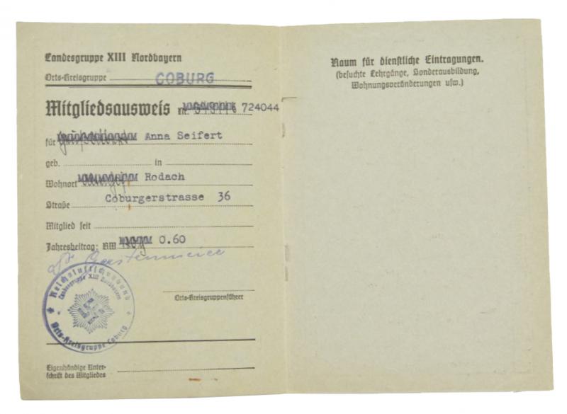German RLB Member Card