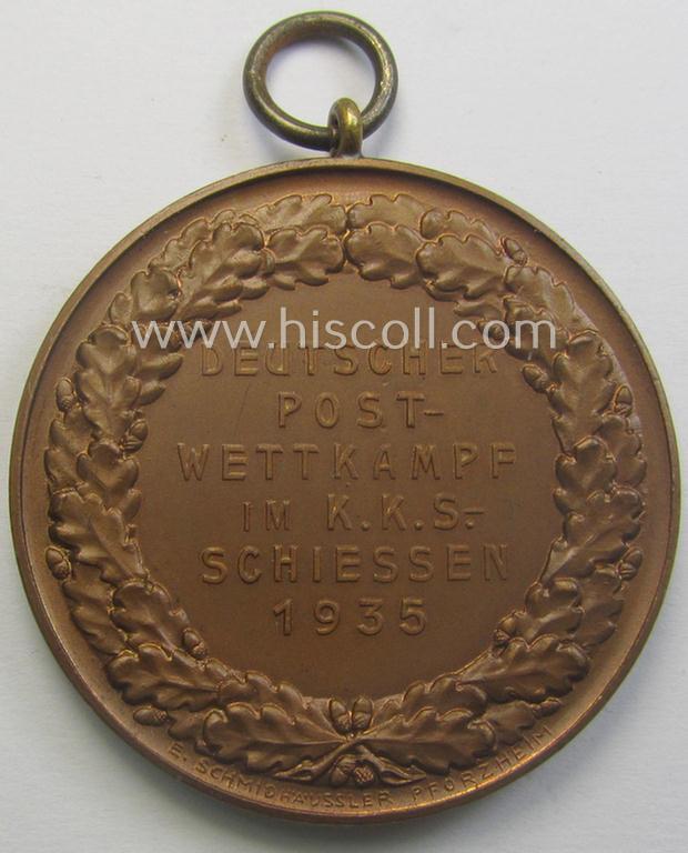 DP- (ie. 'Deutscher Post'-) related commemorative shooting-contest medal entitled: 'Deutscher Post Wettkampf im K.K.S.-Schiessen 1935'