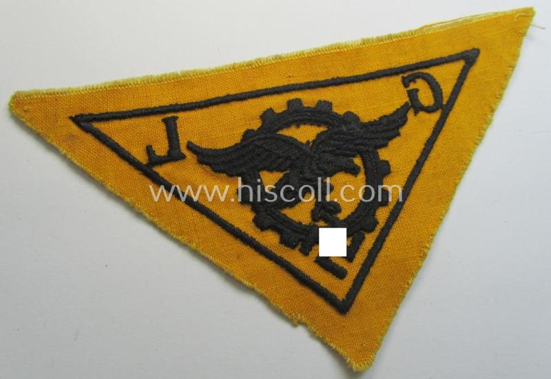 WH (Luftwaffe)-related, EM- (ie. NCO-pattern-) machine-embroidered breast-badge ie. eagle-device as was specifically intended for staff working within the WH 'Generalluftzeugmeister'- (ie. 'GL'-) organisation