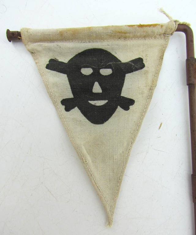 Extremely Rare White Variant Wehrmacht Mine Warning Flag
