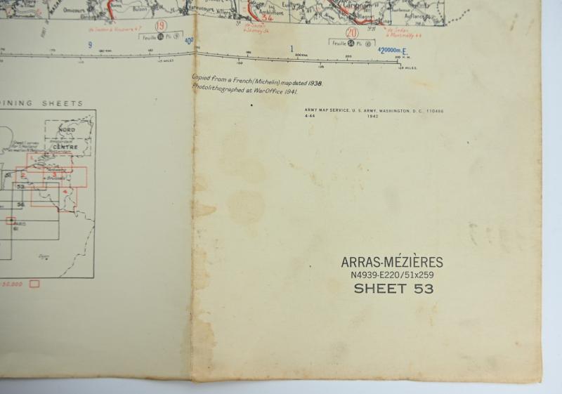 US WW2 Mapcard 'Arras Mezieres'