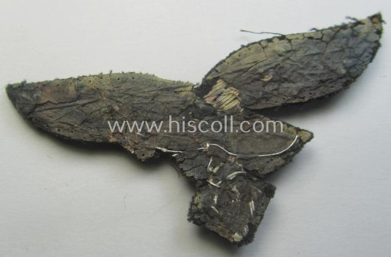 Truly used- and/or carefully tunic-removed, WH (LW) officers'- (evt. NCO-) type, hand-embroidered breast-eagle (ie. 'Brustadler für Offiziere der LW')