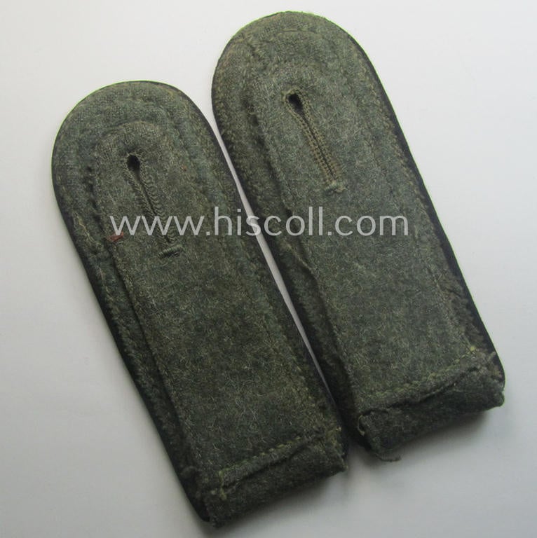 Pair of early- (ie. mid-) war-period so-called: 'M41 o. M43'-pattern, WH (Heeres) NCO-type shoulderstraps as piped in the black- (ie. 'schwarzer'-) coloured branchcolour as intended for an: 'Uffz. der Pionier-Trpn.'