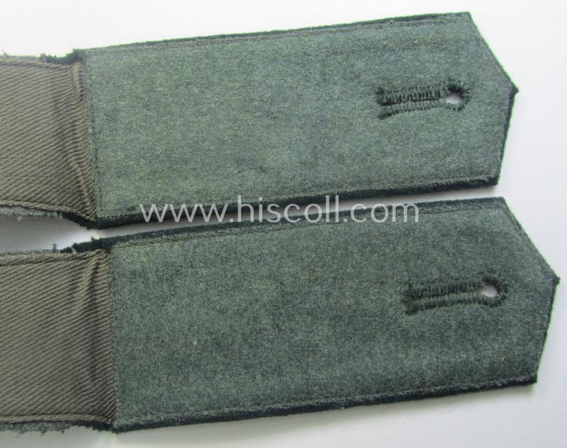 Pair of WH (Heeres), early- (ie. pre-) war-period, 'M36- o. M40'-pattern (pointed-styled- and 'cyphered') so-called: EM-type shoulderstraps: 'Soldat des Infanterie-Rgts. 46'