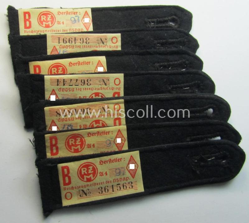 Attractive - and naturally single! - so-called: 'DJ- o. Deutsches Jungvolk' shoulderstrap as was intended for usage by a: 'DJ-Mitglied' serving within the: 'Bann 539' (539 = 'Vöcklabruck') and that still shows its period-attached, 'RzM'-eti...