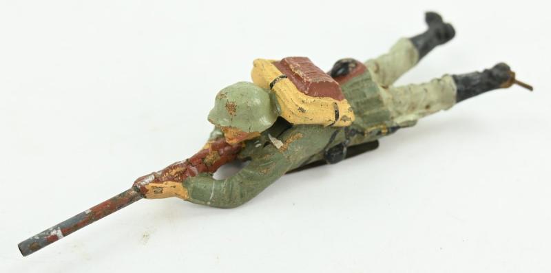 German Elastolin Toy figure 'Laying Infantry Man'