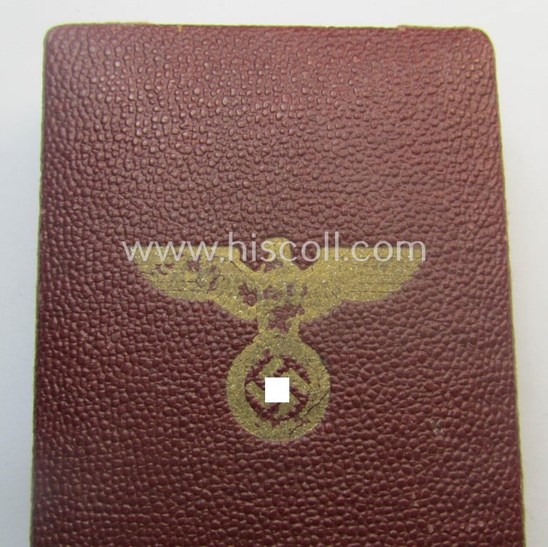 WH Czech-occupation- (ie. 'Anschluss'-) medal: '1. Oktober 1938' that comes with its period-attached 'PB-Spange' (and ribbon-bar) and that comes stored in its bordeaux-red-coloured- and/or non-maker-marked etui