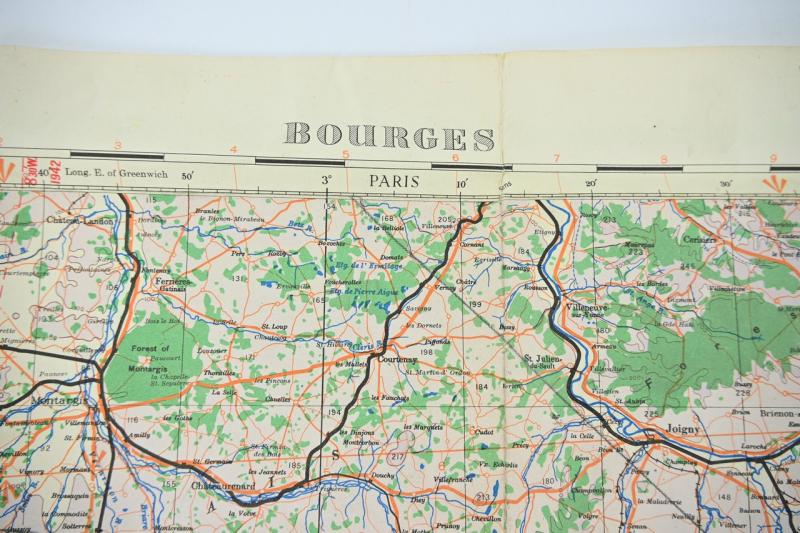 US WW2 Mapcard of Bourges France