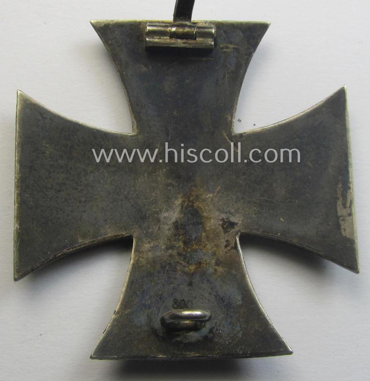 WWI-period 'Eisernes Kreuz 1. Klasse' being a truly converse-shaped and/or genuine silver-based- (ie. '800'-marked!) example that is void of a makers'-designation