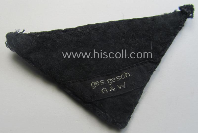 TeNo (ie. 'Technische Nothilfe') officers'-pattern arm-eagle (ie. 'Ärmeladler für Offiziere der TENO') being a (maker-marked!) example as executed in 'BeVo'-weave, 'flat-wire'-pattern onto a ('padded') darker-blue-coloured background