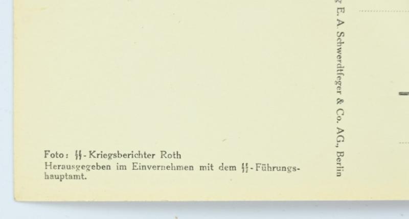 German Waffen-SS Kriegsberichter Postcard 'Unsere Waffen-SS'