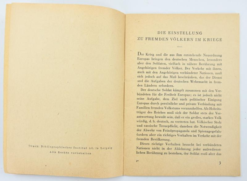 German WH Booklet 'Die Deutsche Soldat'