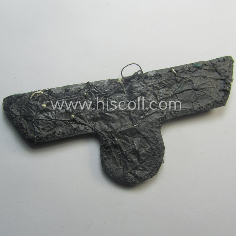 Detailed - and just moderately used! - WH (Heeres) officers'-type, hand-embroidered breast-eagle (ie. 'Brustadler für Offiziere') as executed in bright-silverish-coloured braid as was intended for usage on the various officers'-pattern tunics