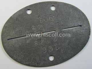 Zinc-based, WH (LW) ie. 'Fallschirmjäger/Flieger'-related ID-disc, bearing the...