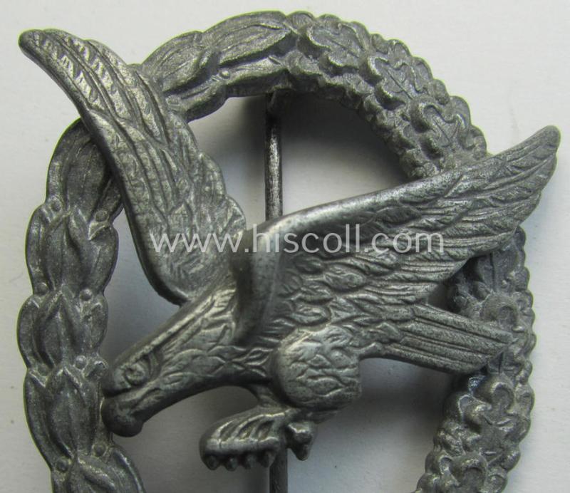 WH (LW) 'Fliegerschützen-Abz. ohne Blitzbündel' being a maker- (ie. 'B&N - L'-) marked- and/or: typical zinc- (ie. 'Feinzink'-) based example