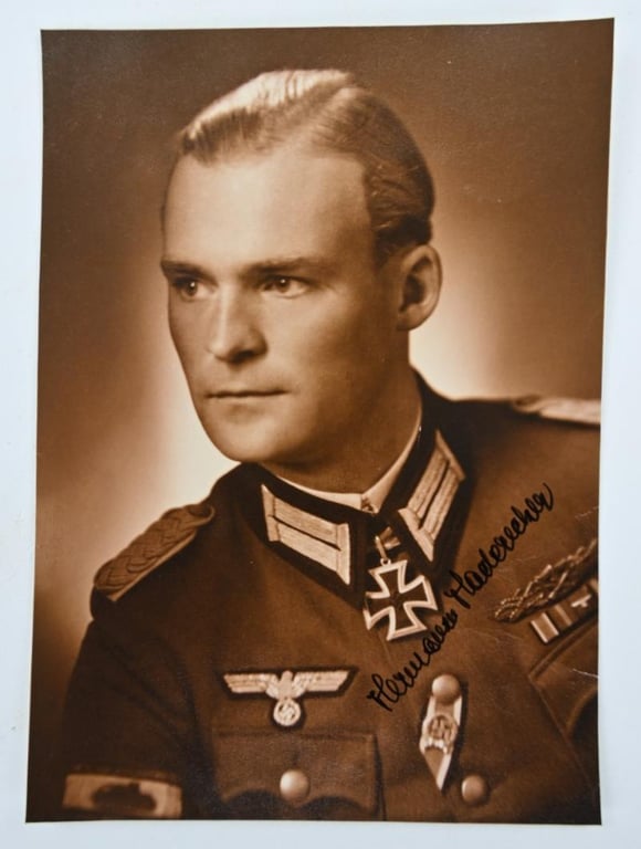 Signature of Wehrmacht Heer KC Recipient 'Hermann Haderecker'