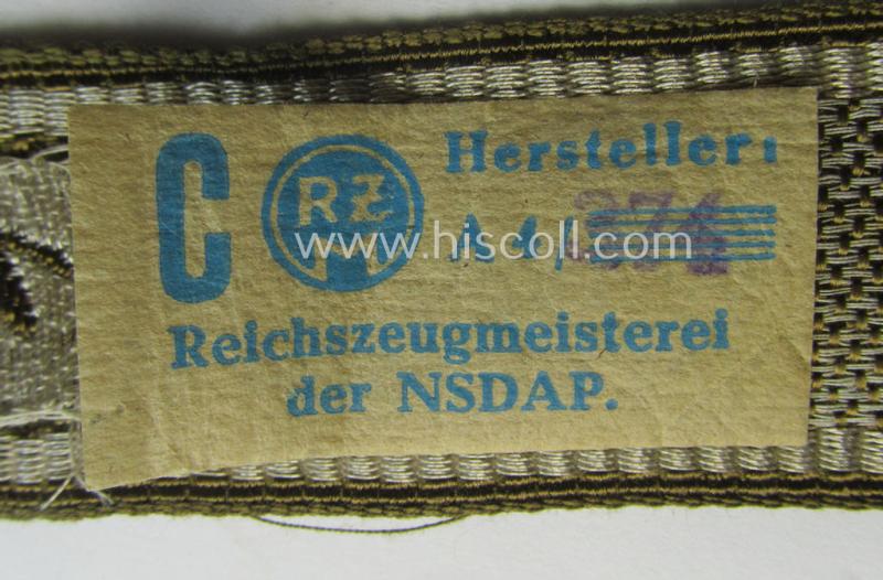 WH (Heeres) 'BeVo'-woven 'FHH-Ärmelstreifen' (ie. cuff-title) as was intended for the soldiers- (ie. NCOs) serving within the: '60. Pz-Gren.-Division “Feldherrnhalle”