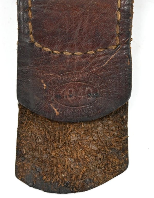 German WH beltbuckle with Leather Tab