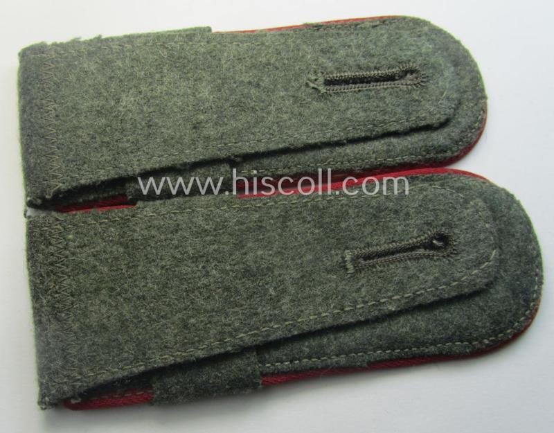 Pair of early- (ie. mid-) war-period WH (Heeres), 'M40'- (ie. 'M43-) pattern 'cyphered' EM-type shoulderstraps (with firmly-attached 'Überschuben'!): 'Soldat u. Mitglied des Veterinär-Abtlgs. 12'