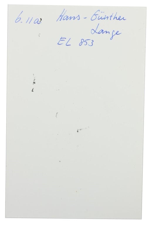 Signature of Kriegsmarine KC-OLC Recipient 'Hans-Günther Lange'