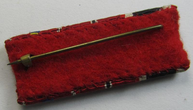 Neat, 3-pieced, WH (Heeres etc.) medal-bar (ie. 'Feld- o. Bandspange') showing resp. the ribbons for a: 'KvK II. Kl. m. Schw.', 'Ost'-medal and a: Romanian medal 'Kreuzzug gegen den Kommunismus'