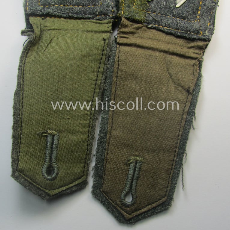 Superb - fully matching and not that easily found! - pair of neatly 'cyphered' (and I deem somewhat later-war-pattern!) WH (Kriegsmarine) NCO-type shoulderstraps as was intended for a: 'Stabsfeldwebel eines Küsten-Artillerie-Rgts. o. Abtlgs.'